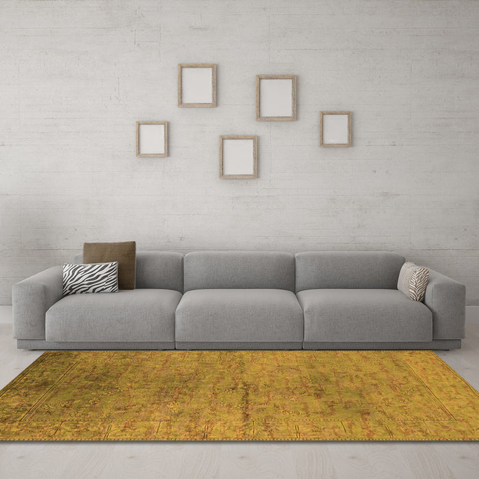 Machine Washable Oriental Orange Industrial Area Rugs in a Living Room, wshurb1700org