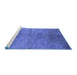 Sideview of Machine Washable Oriental Blue Industrial Rug, wshurb1700blu