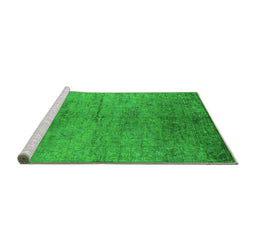 Sideview of Machine Washable Oriental Green Industrial Area Rugs, wshurb1700grn
