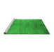 Sideview of Machine Washable Oriental Green Industrial Area Rugs, wshurb1700grn