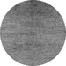 Round Machine Washable Oriental Gray Industrial Rug, wshurb1700gry