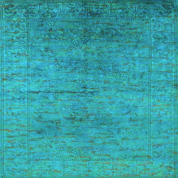 Square Oriental Light Blue Industrial Rug, urb1700lblu