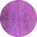 Round Oriental Pink Industrial Rug, urb1700pnk