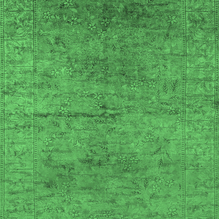 Machine Washable Oriental Emerald Green Industrial Area Rugs, wshurb1700emgrn