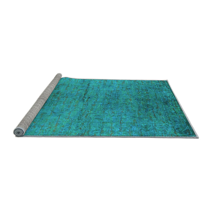 Sideview of Machine Washable Oriental Light Blue Industrial Rug, wshurb1700lblu