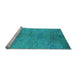 Sideview of Machine Washable Oriental Light Blue Industrial Rug, wshurb1700lblu