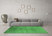 Machine Washable Oriental Emerald Green Industrial Area Rugs in a Living Room,, wshurb1700emgrn