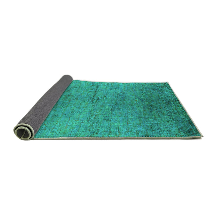 Sideview of Oriental Turquoise Industrial Rug, urb1700turq