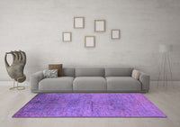 Machine Washable Oriental Purple Industrial Rug, wshurb1700pur