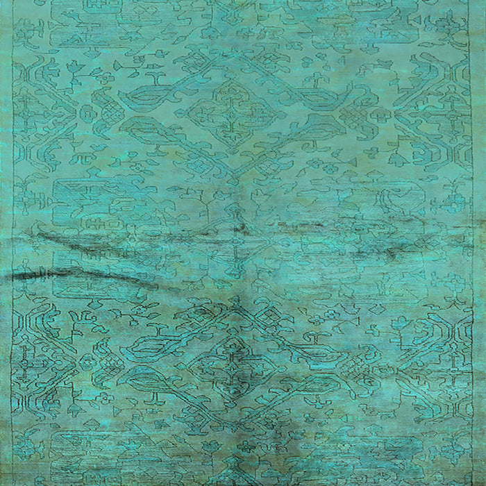 Machine Washable Oriental Turquoise Industrial Area Rugs, wshurb1701turq