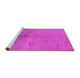 Sideview of Machine Washable Oriental Pink Industrial Rug, wshurb1701pnk