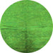 Round Oriental Green Industrial Rug, urb1701grn