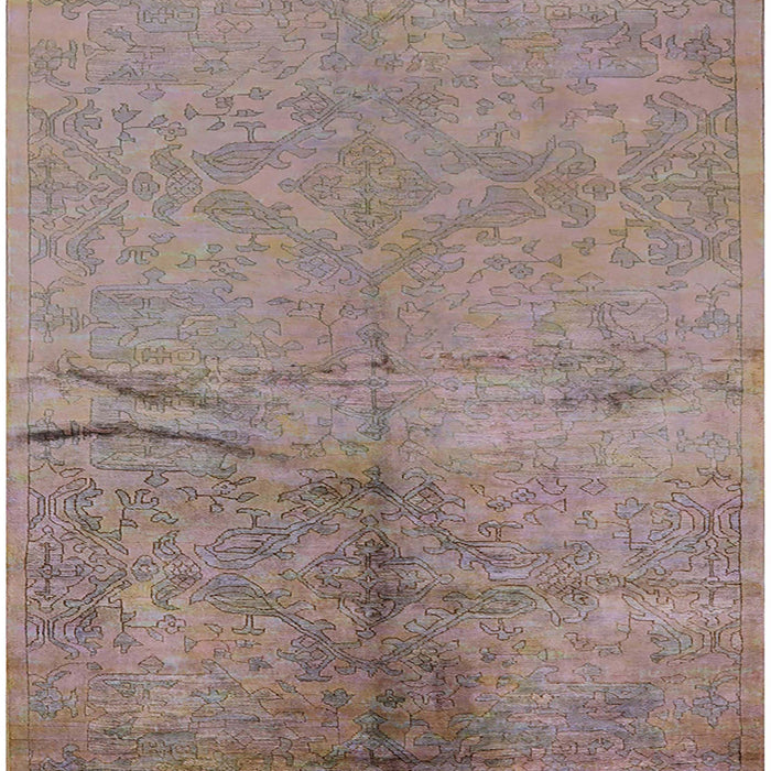 Mid-Century Modern Rosy Brown Pink Oriental Rug, urb1701