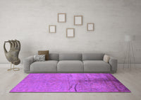 Machine Washable Oriental Purple Industrial Rug, wshurb1701pur