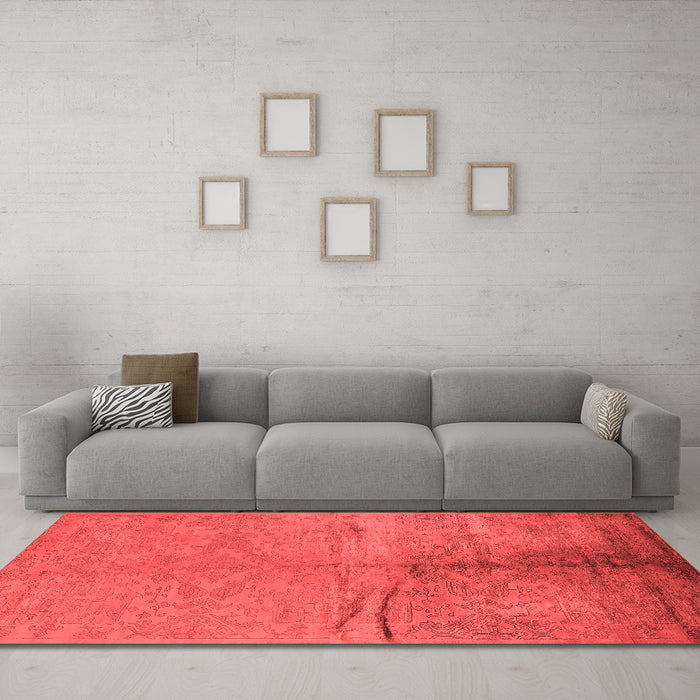 Industrial Red Washable Rugs
