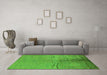 Machine Washable Oriental Green Industrial Area Rugs in a Living Room,, wshurb1701grn