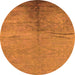 Round Oriental Orange Industrial Rug, urb1701org