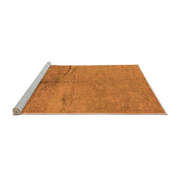 Sideview of Machine Washable Oriental Orange Industrial Area Rugs, wshurb1701org