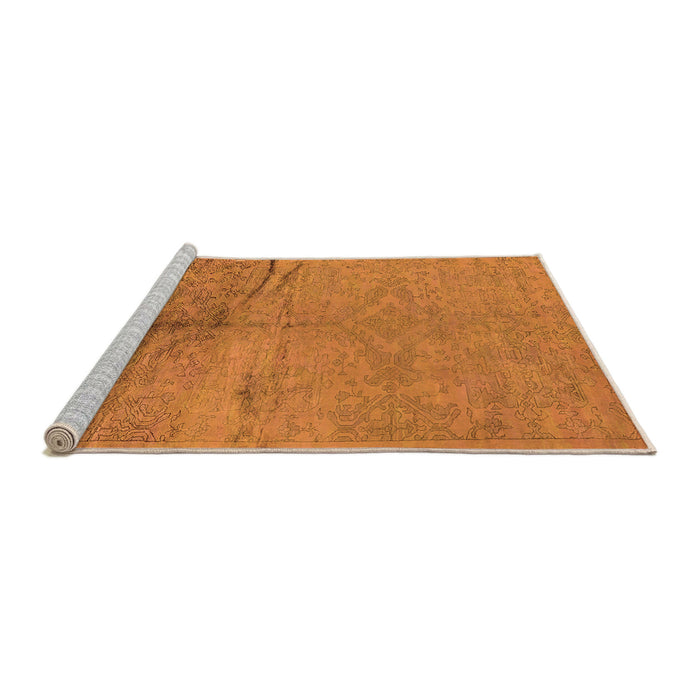 Sideview of Machine Washable Oriental Orange Industrial Area Rugs, wshurb1701org