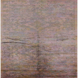 Square Machine Washable Industrial Modern Rosy Brown Pink Rug, wshurb1701