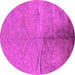 Round Oriental Pink Industrial Rug, urb1701pnk