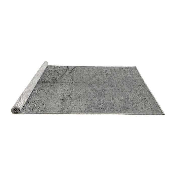 Sideview of Machine Washable Oriental Gray Industrial Rug, wshurb1701gry