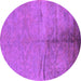 Round Oriental Purple Industrial Rug, urb1701pur