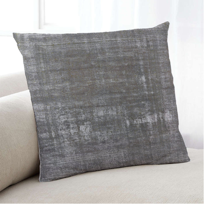 Lifestyle Image of Mid-Century Modern Urban Square Gunmetal Gray Throw Pillow, 18 inch by 18 inch, pwurb1702