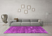 Machine Washable Oriental Pink Industrial Rug in a Living Room, wshurb1702pnk