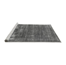 Sideview of Machine Washable Oriental Gray Industrial Rug, wshurb1702gry