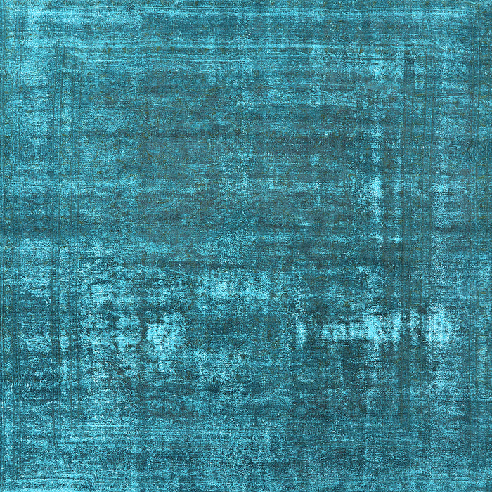 Square Machine Washable Oriental Light Blue Industrial Rug, wshurb1702lblu