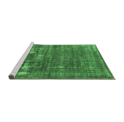 Sideview of Machine Washable Oriental Emerald Green Industrial Area Rugs, wshurb1702emgrn