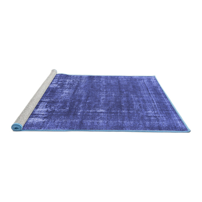 Sideview of Machine Washable Oriental Blue Industrial Rug, wshurb1702blu