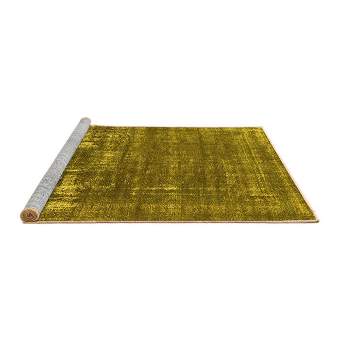 Sideview of Machine Washable Oriental Yellow Industrial Rug, wshurb1702yw