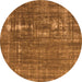 Round Oriental Orange Industrial Rug, urb1702org