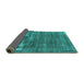 Sideview of Oriental Turquoise Industrial Rug, urb1702turq