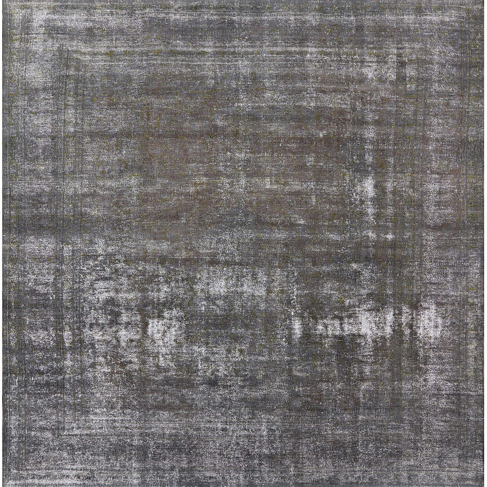 Square Mid-Century Modern Gunmetal Gray Oriental Rug, urb1702