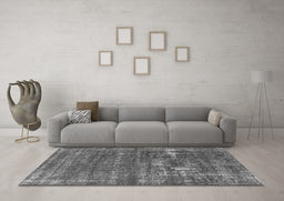 Machine Washable Oriental Gray Industrial Rug in a Living Room,, wshurb1702gry