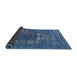 Sideview of Mid-Century Modern Blue Oriental Rug, urb1703