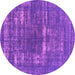 Round Oriental Pink Industrial Rug, urb1703pnk