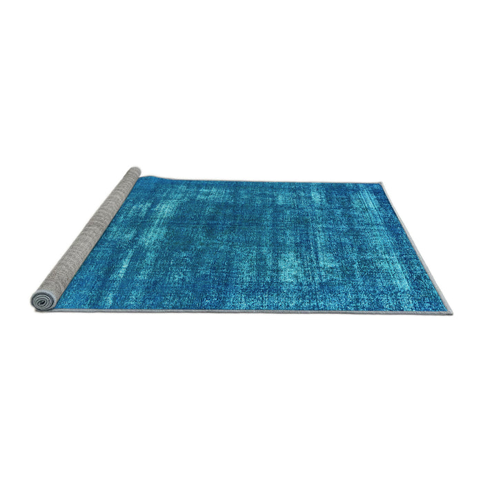Sideview of Machine Washable Oriental Light Blue Industrial Rug, wshurb1703lblu