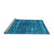 Sideview of Machine Washable Oriental Light Blue Industrial Rug, wshurb1703lblu