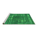 Sideview of Machine Washable Oriental Green Industrial Area Rugs, wshurb1703grn