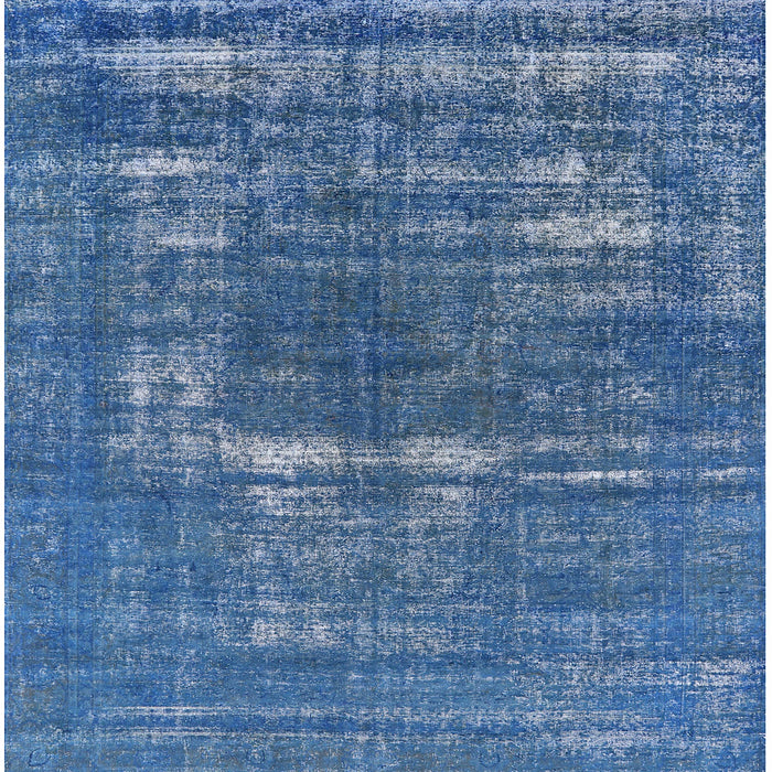 Square Machine Washable Industrial Modern Blue Rug, wshurb1703