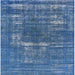 Square Machine Washable Industrial Modern Blue Rug, wshurb1703