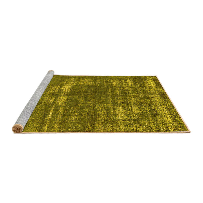 Sideview of Machine Washable Oriental Yellow Industrial Rug, wshurb1703yw