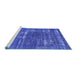 Sideview of Machine Washable Oriental Blue Industrial Rug, wshurb1703blu