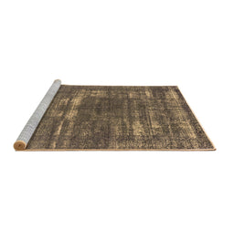 Sideview of Machine Washable Oriental Brown Industrial Rug, wshurb1703brn