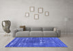 Machine Washable Oriental Blue Industrial Rug in a Living Room, wshurb1703blu