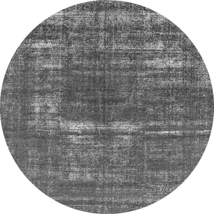 Round Oriental Gray Industrial Rug, urb1703gry